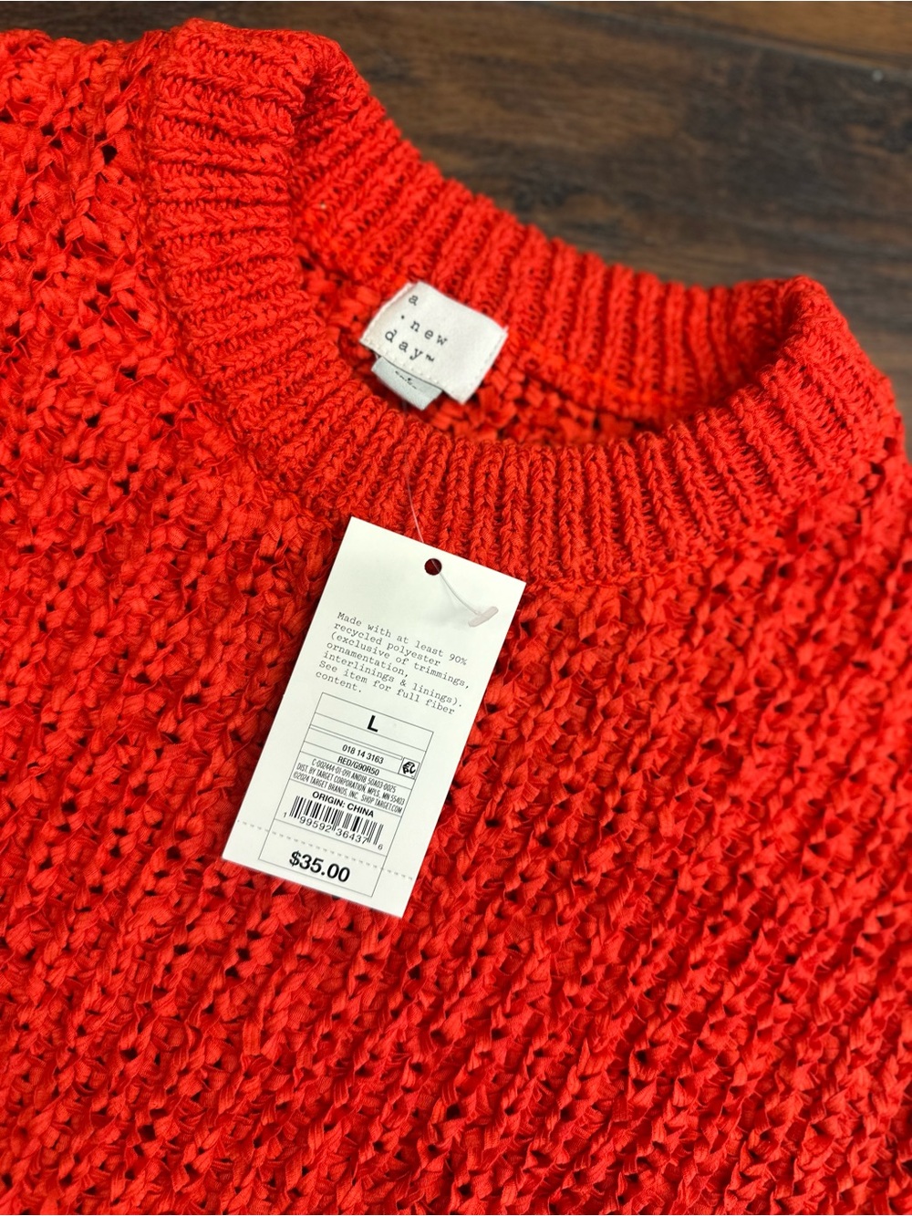 Women's Long Sleeve Round Neck Tape Yarn Pullover Sweater - A New Day <<<436>>> - Picture 7 of 7